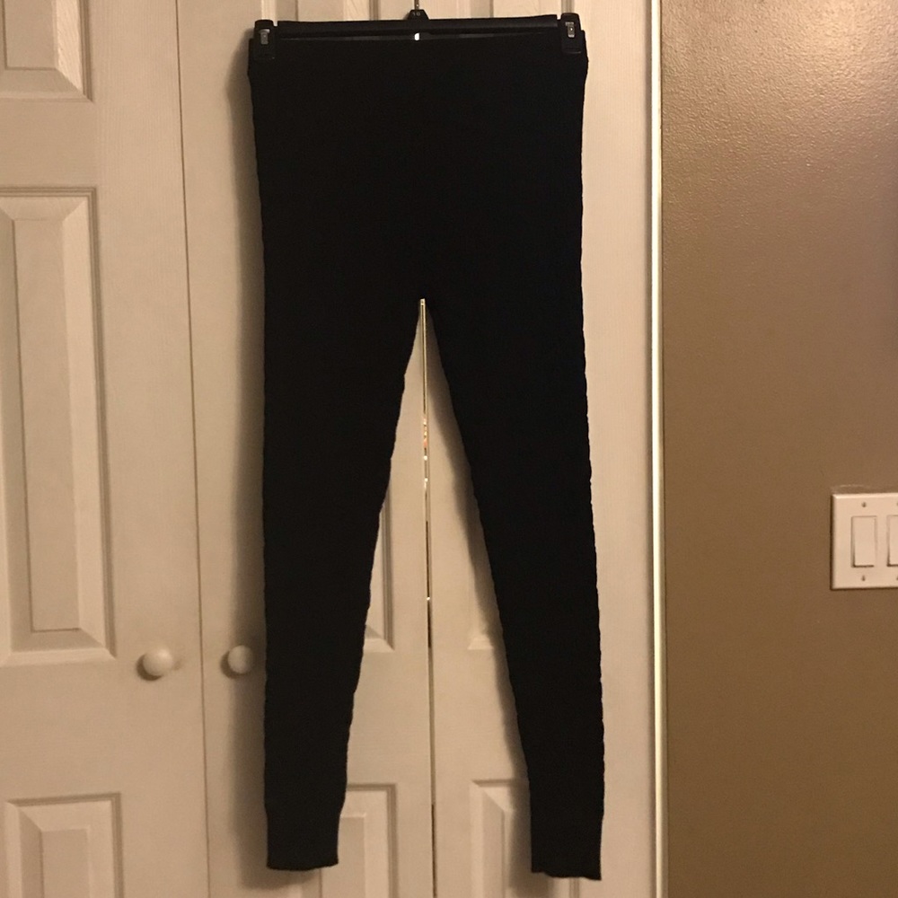Braided knit leggings